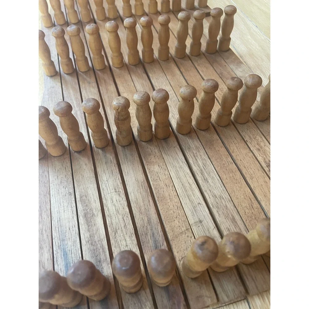 Lillian Vernon Vintage‎ Wood Accordion Wall Rack Expandable Peg Organizer Large